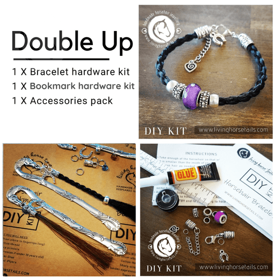 Living Horse Tails DIY Double Up Kit - Make Your Own Horsehair Bracelet and Bookmark Custom jewellery Monika Australia horsehair keepsake