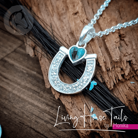 Living Horse Tails Horseshoe Keepsake Memorial Necklace 2 Custom jewellery Monika Australia horsehair keepsake