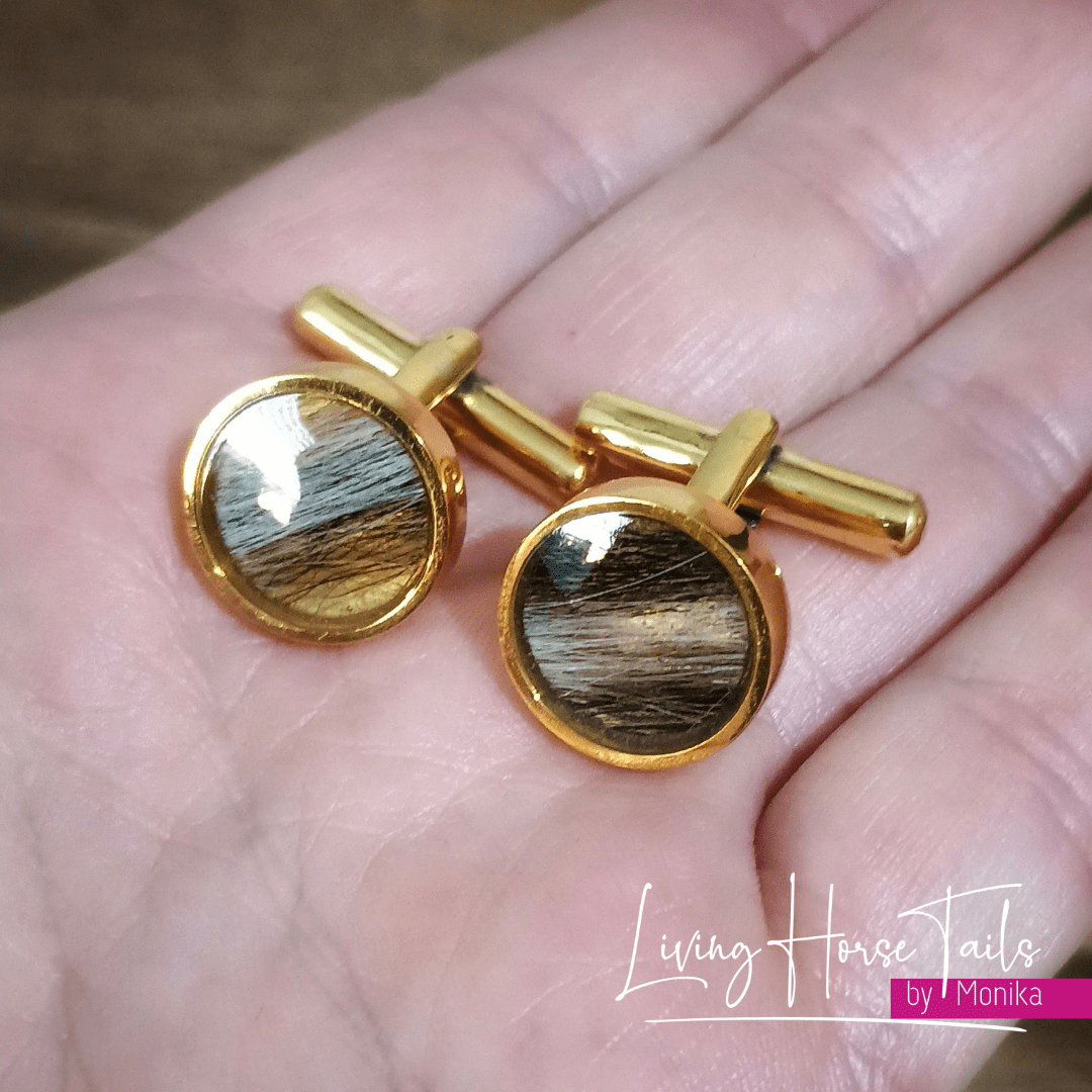 Living Horse Tails Keepsake Cufflinks - custom Custom jewellery Monika Australia horsehair keepsake