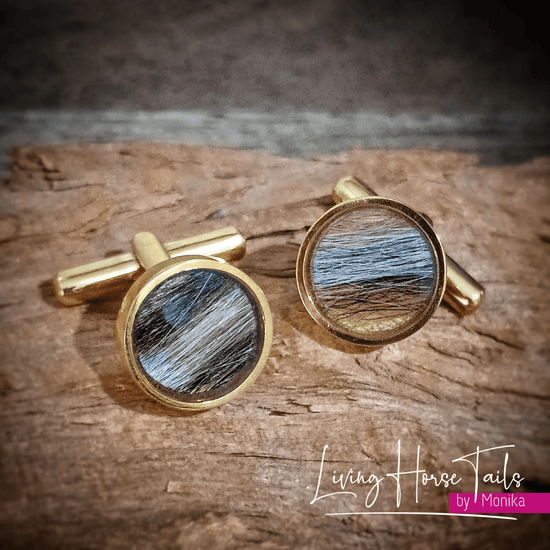 Living Horse Tails Keepsake Cufflinks - custom Custom jewellery Monika Australia horsehair keepsake