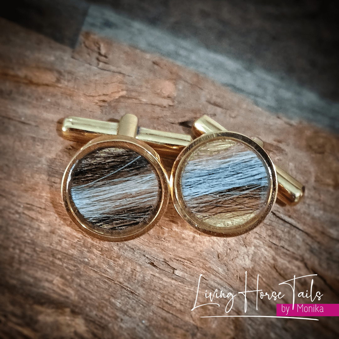 Living Horse Tails Keepsake Cufflinks - custom Custom jewellery Monika Australia horsehair keepsake