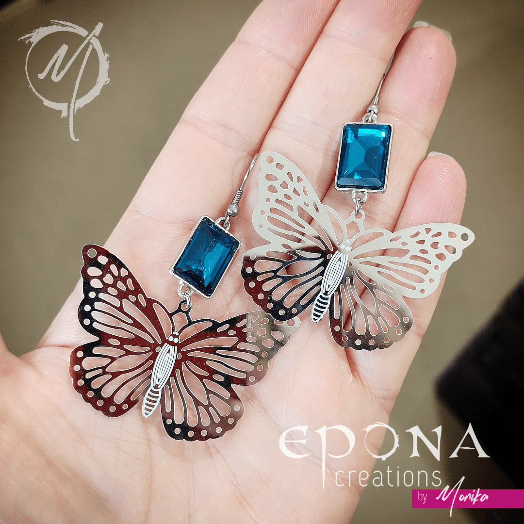 Living Horse Tails Shimmering Butterfly Earrings Custom jewellery Monika Australia horsehair keepsake