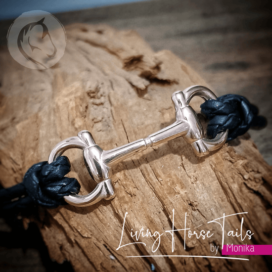 Living Horse Tails Snaffle bit Leather bracelet with clasp Custom jewellery Monika Australia horsehair keepsake