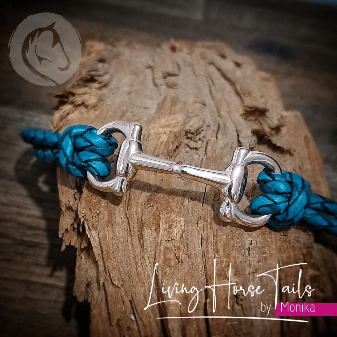 Living Horse Tails Snaffle bit Leather bracelet with clasp Custom jewellery Monika Australia horsehair keepsake