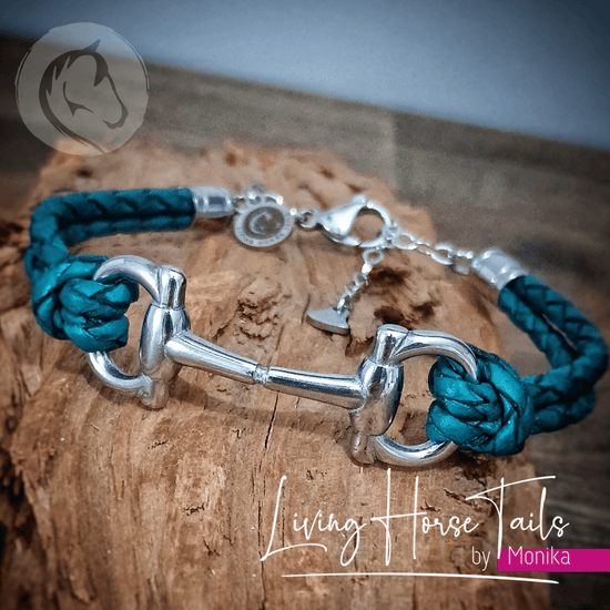 Living Horse Tails Snaffle bit Leather bracelet with clasp Custom jewellery Monika Australia horsehair keepsake