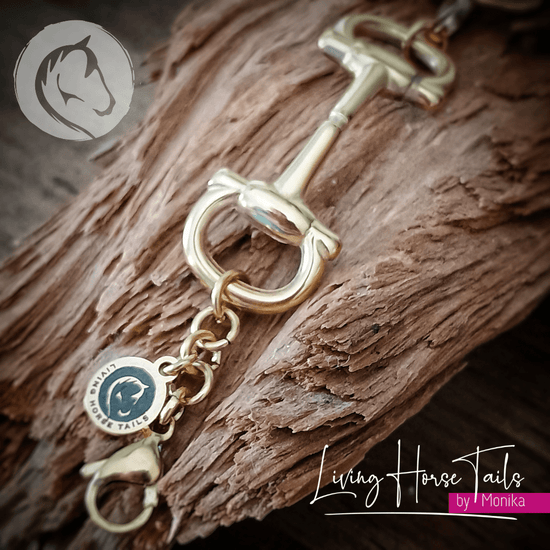 Living Horse Tails Stainless Steel Equestrian Snaffle Bit Bracelet Custom jewellery Monika Australia horsehair keepsake